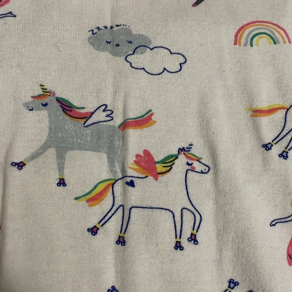 CARTERS UGC Girls Size 7 Long Sleeve Pajama Set Rainbow Ballerinas Unicorn Cloud - Picture 4 of 9